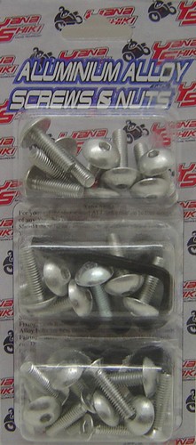 YAMAHA YZF R1  1998 1999 SILVER FAIRING BOLT KIT MADE OF aluminium.